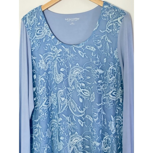 Soft Surroundings 100% Silk Lace whimsical Fairy Romantic Tunic Top Large h42 - Picture 14 of 14